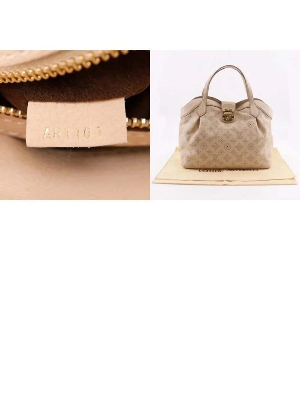 Louis Vuitton Sealth PM Monogram Mahina Opal Beige Ar1101 Handbag - Picture 10 of 10